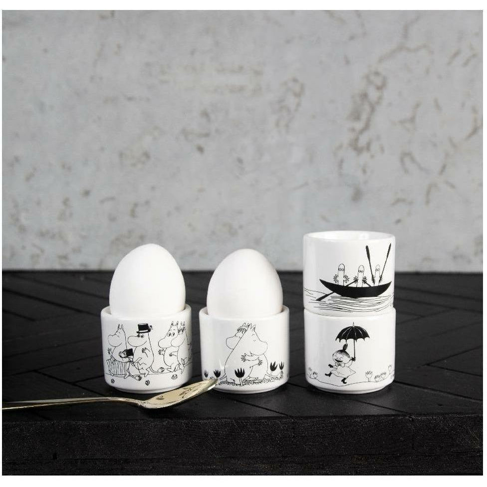 Moomin Egg Cups set of 4 B&amp;W