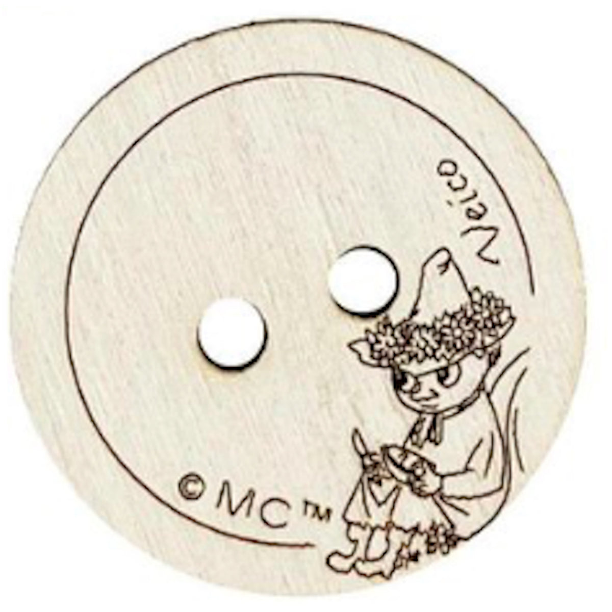 Moomin Wooden Button Snufkin Carving