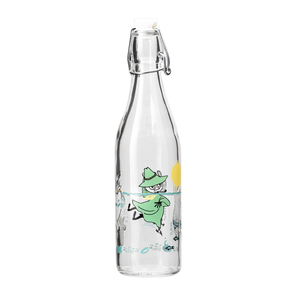 Moomin Glass Bottle 0.5 L Fun In The Water