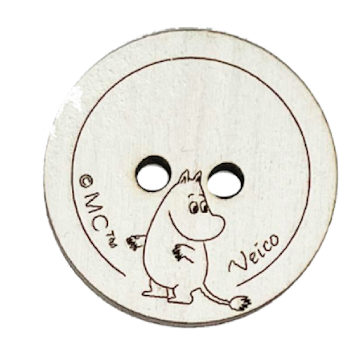 Moomin Wooden Button Moomintroll Looking Right