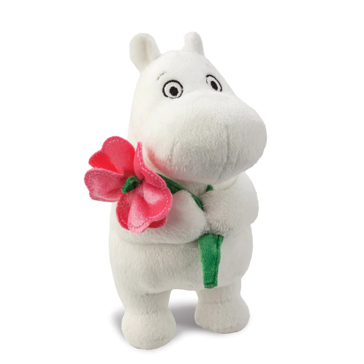 Moomin Standing With Pink Flower Plush Toy