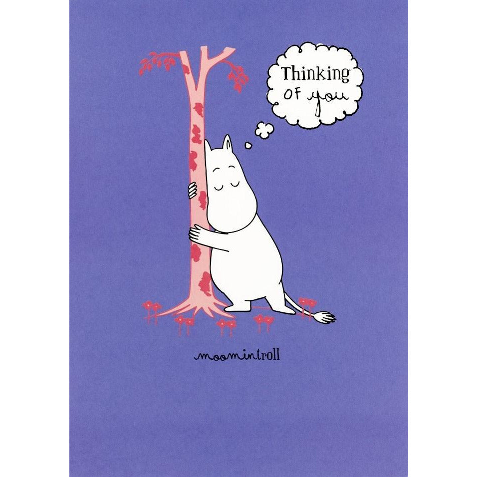 Greeting Card Thinking Of You Moomintroll Hugging A Tree - .