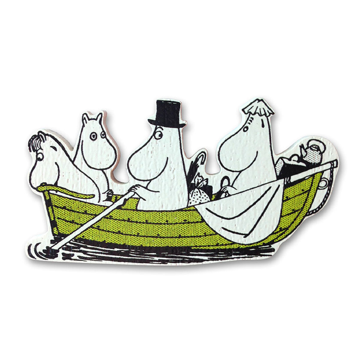 Wooden Magnet Moomin Family Boating