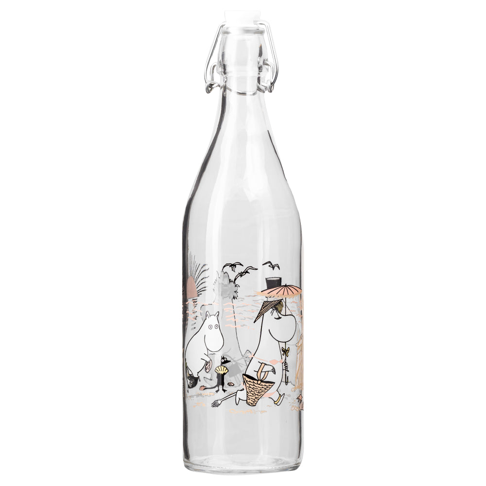 Moomin Glass Bottle 1 L Beach