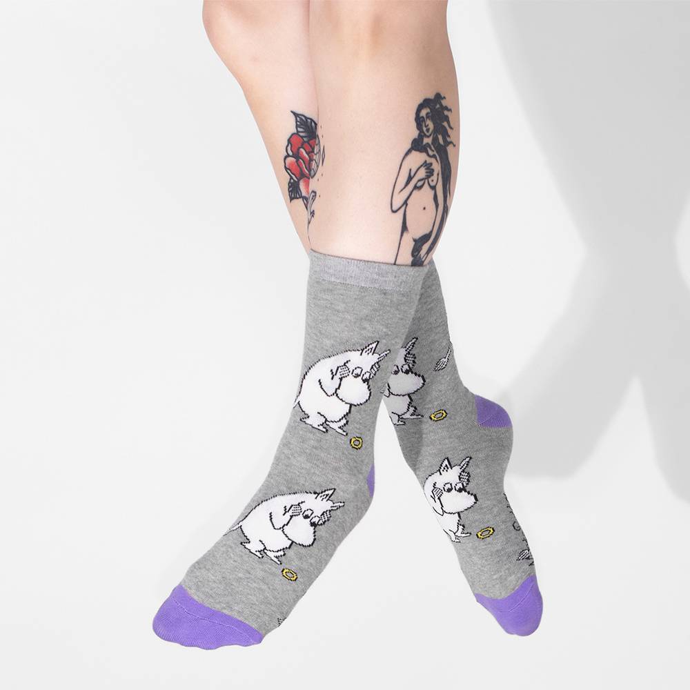 Moomin Socks Moomintroll Light Grey
