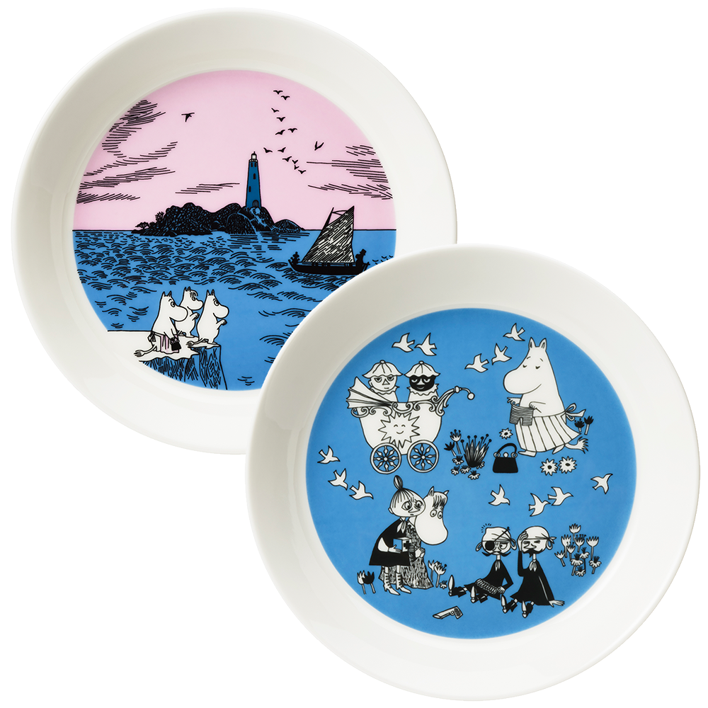 Moomin Collector plate 2-Pack Night Sailing and Peace - .