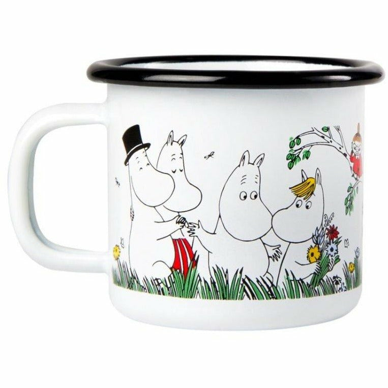 Moomin Enamel Mug 1.5 dl Happy Family espresso size