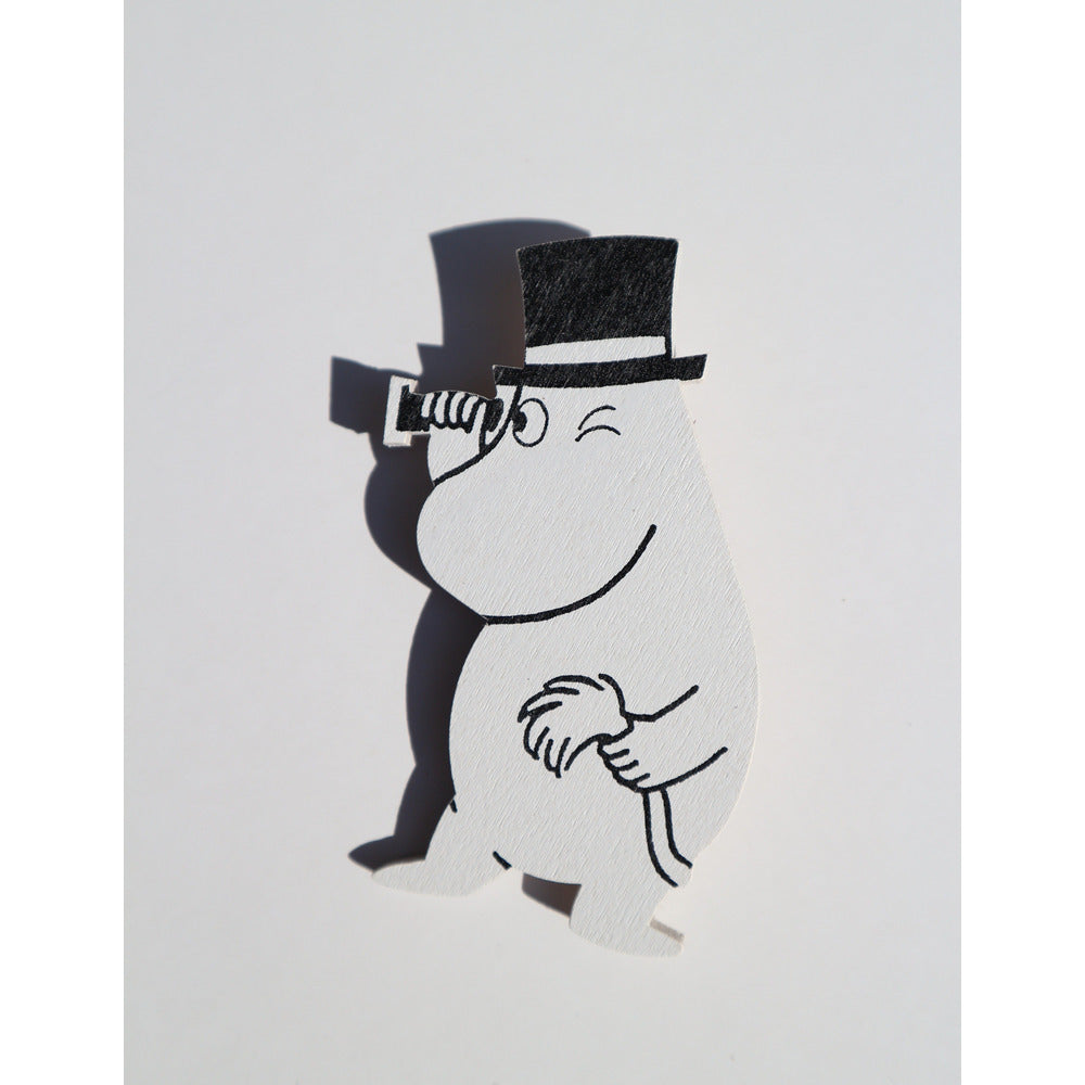 Wooden Brooch Moominpappa With Spyglass - .