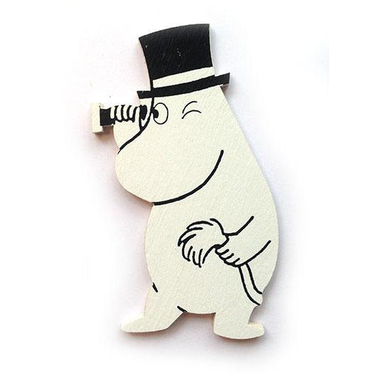 Wooden Magnet Moominpappa With Spyglass - .