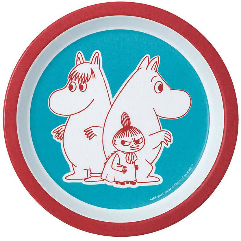 Children&#39;s Plate Melamine Moomintroll, Snorkmaiden And Little My Blue And Red - .