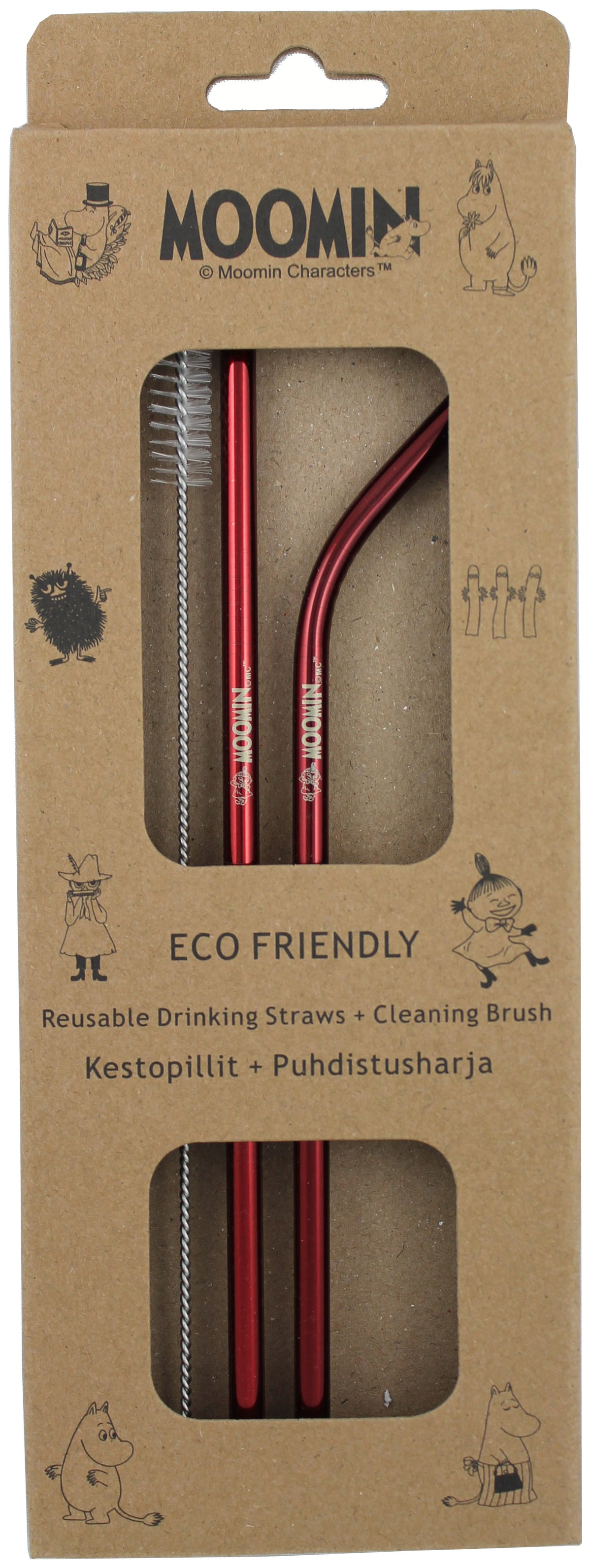 Reusable Drinking Straw 2-set Red