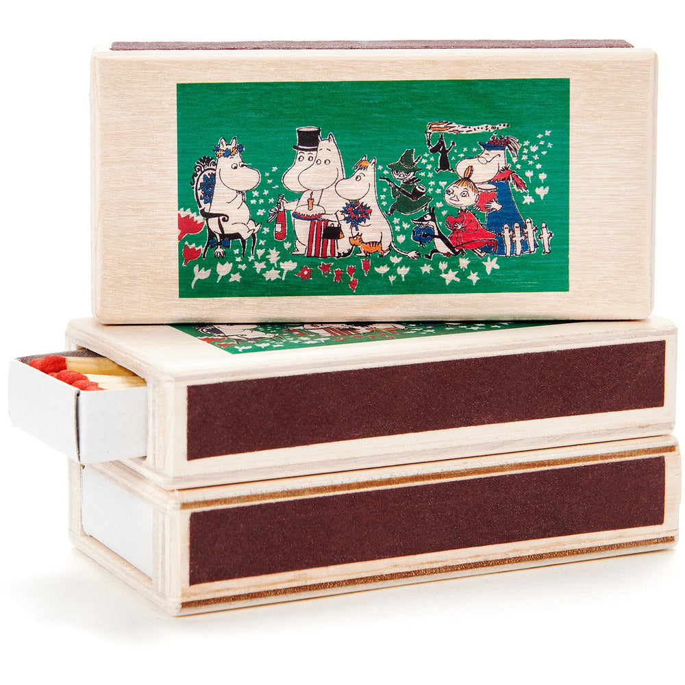 Wooden Match Box Birthday Party Green - .