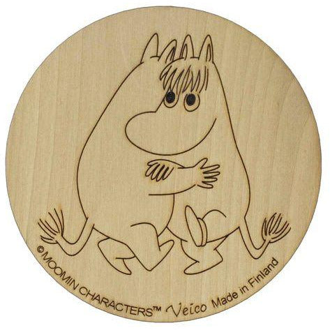 Wooden Coaster Moomintroll and Snorkmaiden Dancing