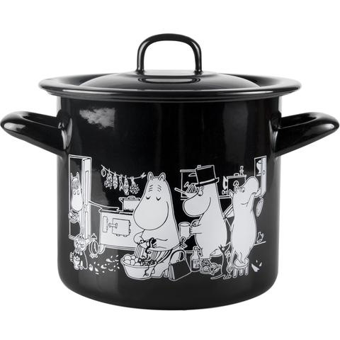 Moomins In The Kitchen Enamel 1.5 L Pot With Lid - .