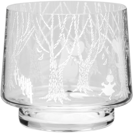 Moomin Glass Tea Light Holder In The Woods