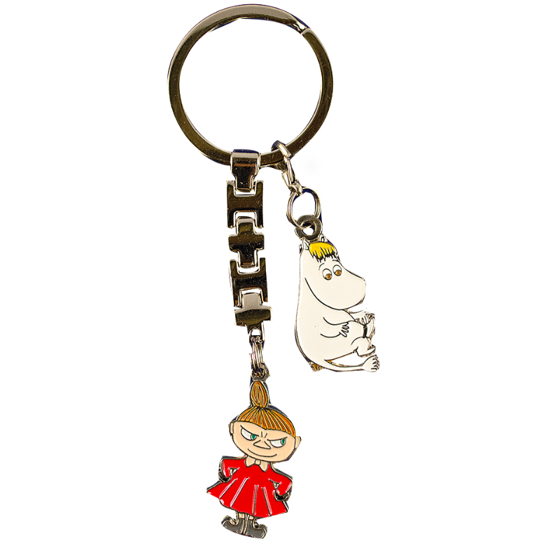 Moomin Metal Keyring Snorkmaiden and Little My - .