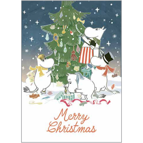 Moomin Christmas Card Moominfamily And Christmas Tree - .