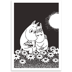 Card Moomintroll And Snorkmaiden black - .