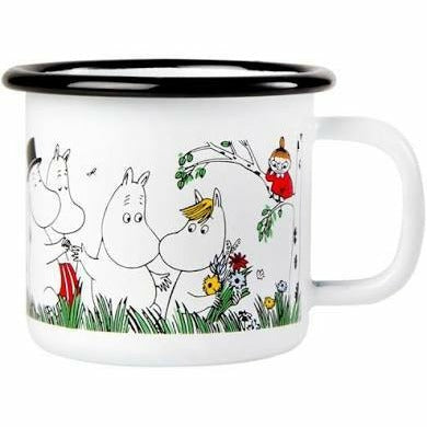 Moomin Enamel Mug 1.5 dl Happy Family espresso size
