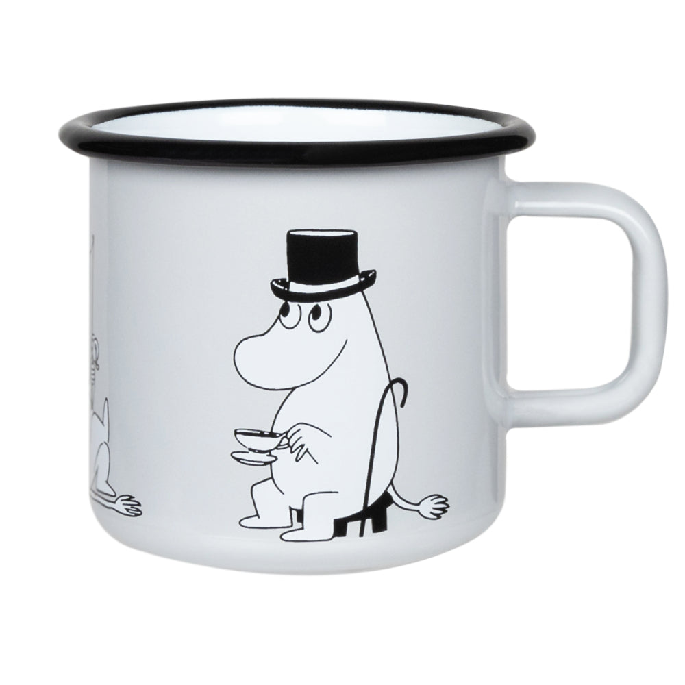 Moomin Enamel Mug 3.7 dl Retro Moominpappa Grey