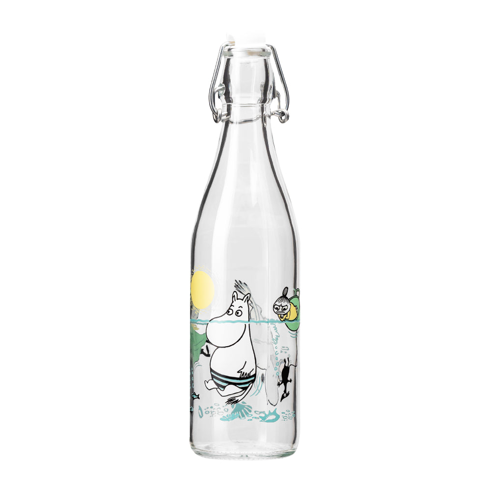 Moomin Glass Bottle 0.5 L Fun In The Water