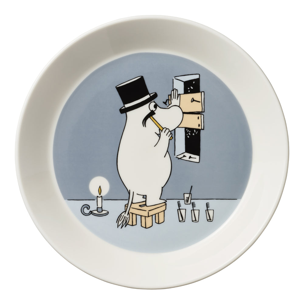 Moomin Plate Moominpappa Grey