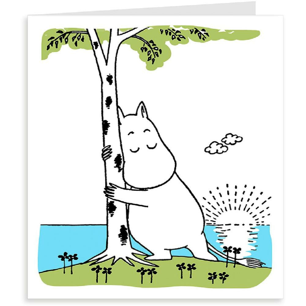 Greeting Card Moomin Hugging A Tree