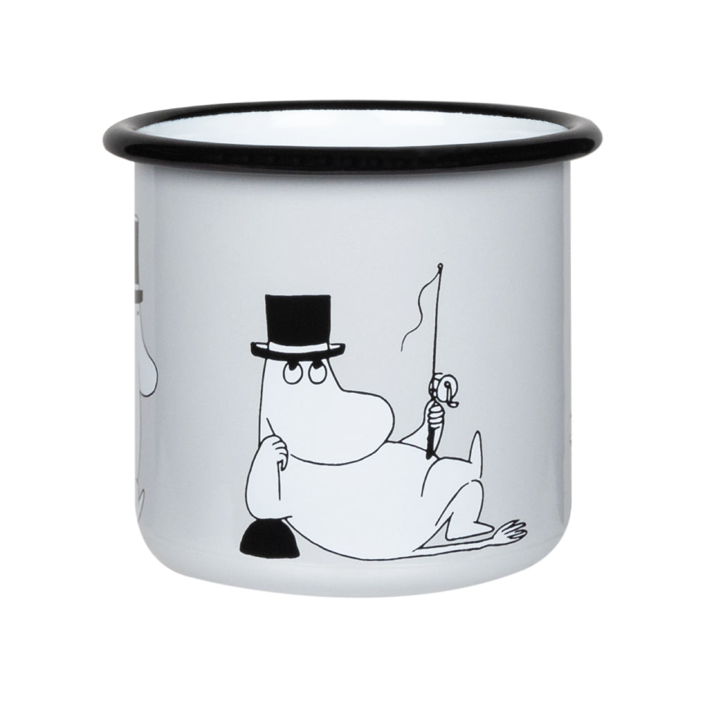 Moomin Enamel Mug 3.7 dl Retro Moominpappa Grey