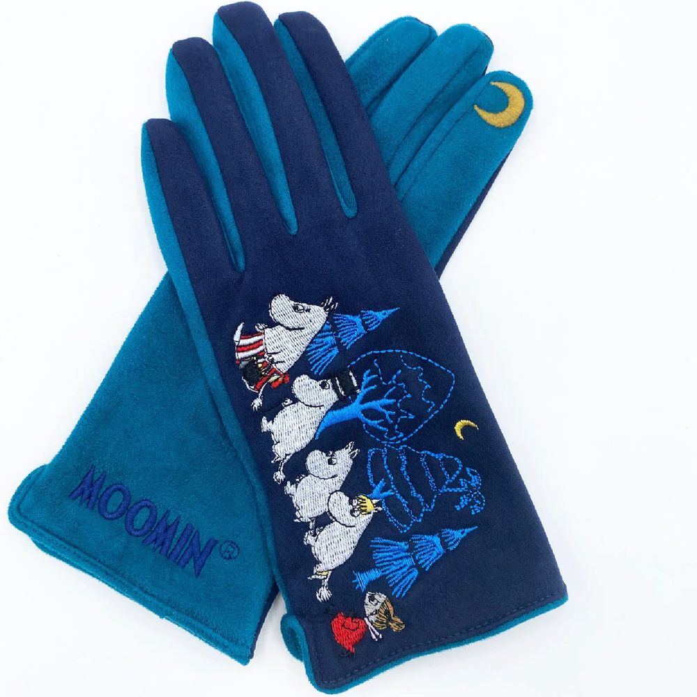 Moomin Gloves Forest Blue