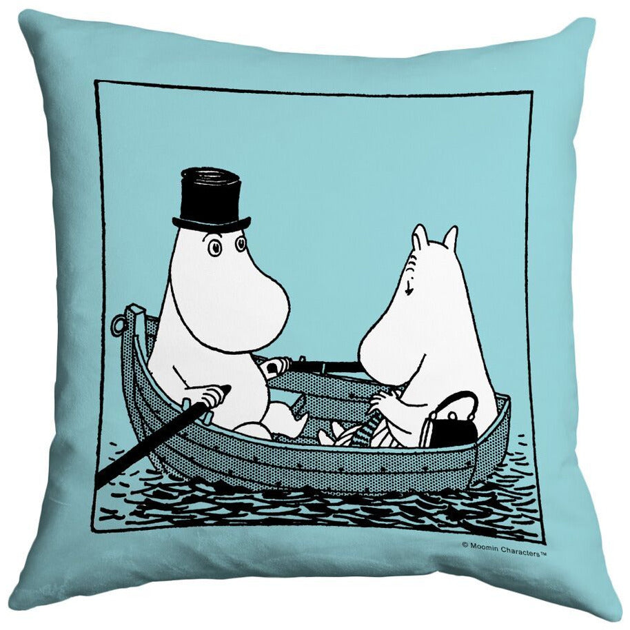 Cushion Moominmamma And Moominpappa In A Boat Turquoise - .